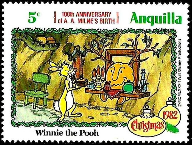 Anguilla 1982 Scott 514 Sello ** Walt Disney Navidad Winnie de Pooh 5c 